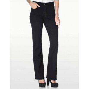 NYDJ Womens Sarah Bootcut Jeans Sz 6P 6 Petite Black Lift Tuck Slimming Stretch